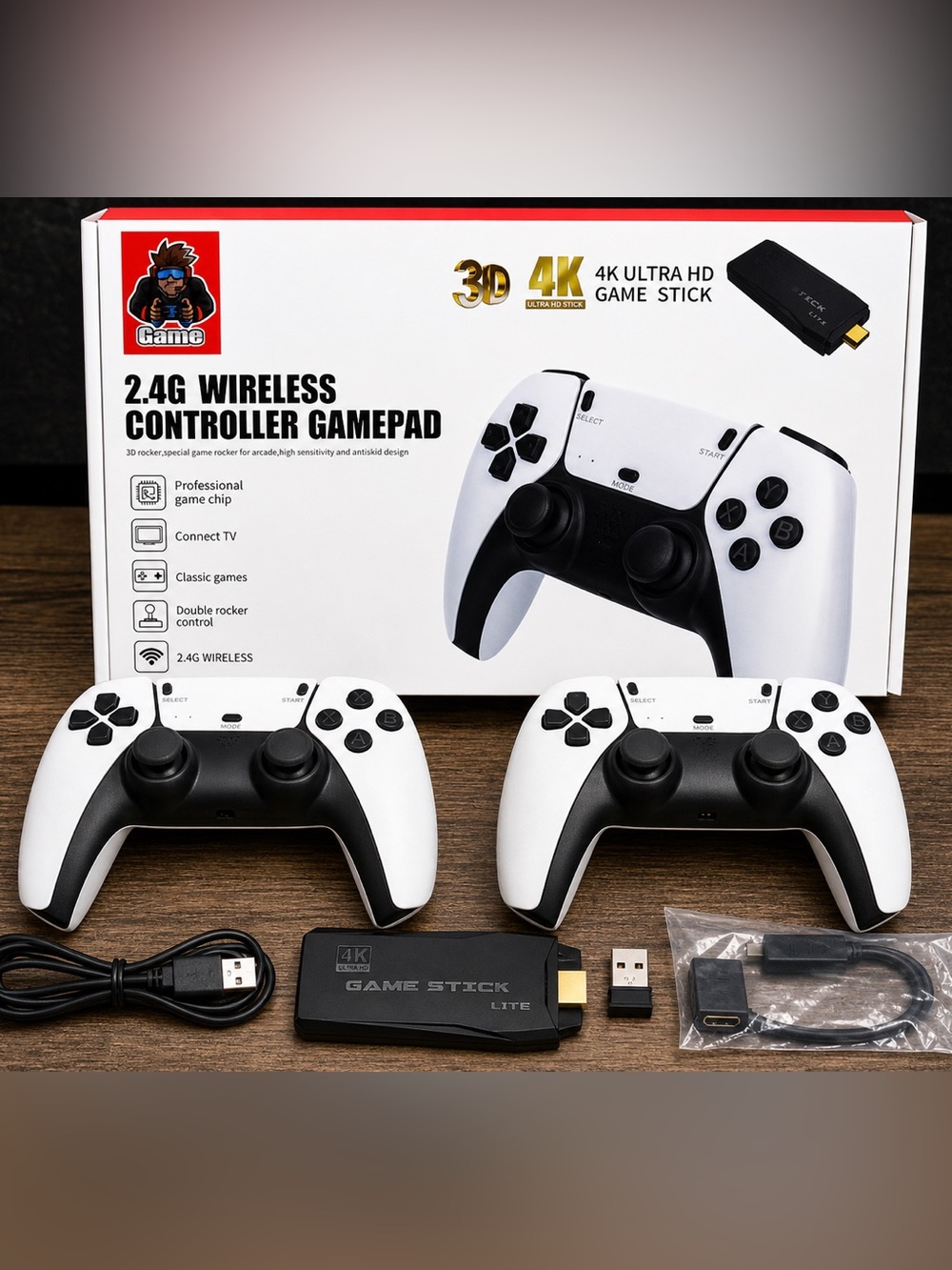 M8S Wireless 2.4G Controller Gamepad - 2 Gamesticks - 4K Ultra Gaming Console